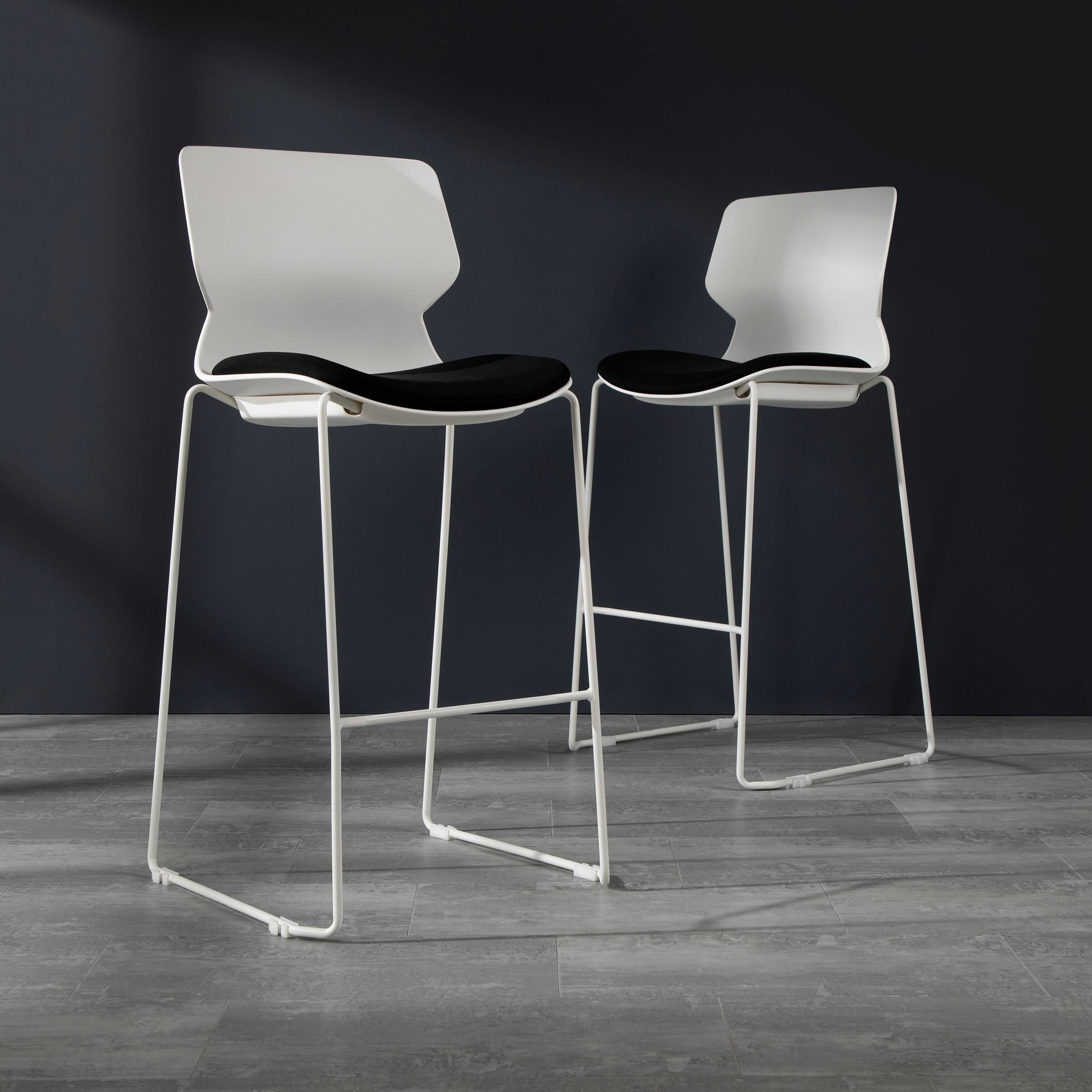HON Basyx Contempo Guest Stool, 2 Pack, Black/Charcoal (BSX413VA19T)