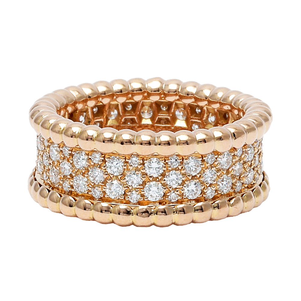 Van Cleef & Arpels Perlet Diamond Ring 3-row Model 18K Rose Gold VCARN9WE00