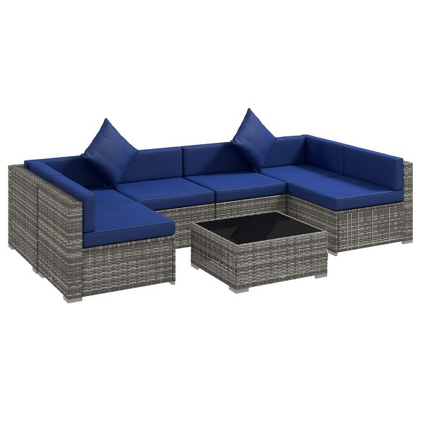 Siara 7piece Rattan Wicker Sectional Patio Set by Havenside Home
