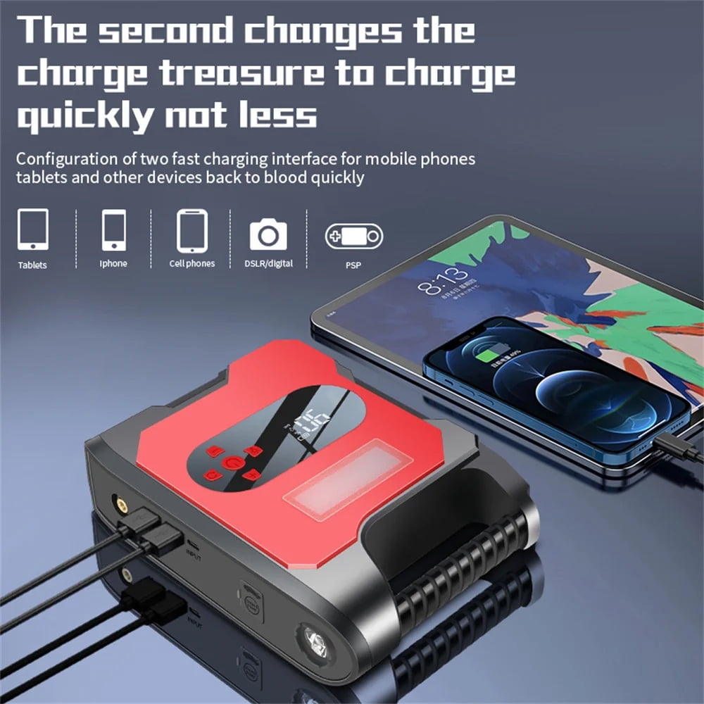 Portable Car Jump Starter with Air Compressor,Kepeak 2000A 32000mAh Jump Starter Battery Pack (6.0L Gas/4.0L Diesel) 150PSI Digital Tire Inflator, 12V Car Lithium Battery Jump Box Pack Power Charger