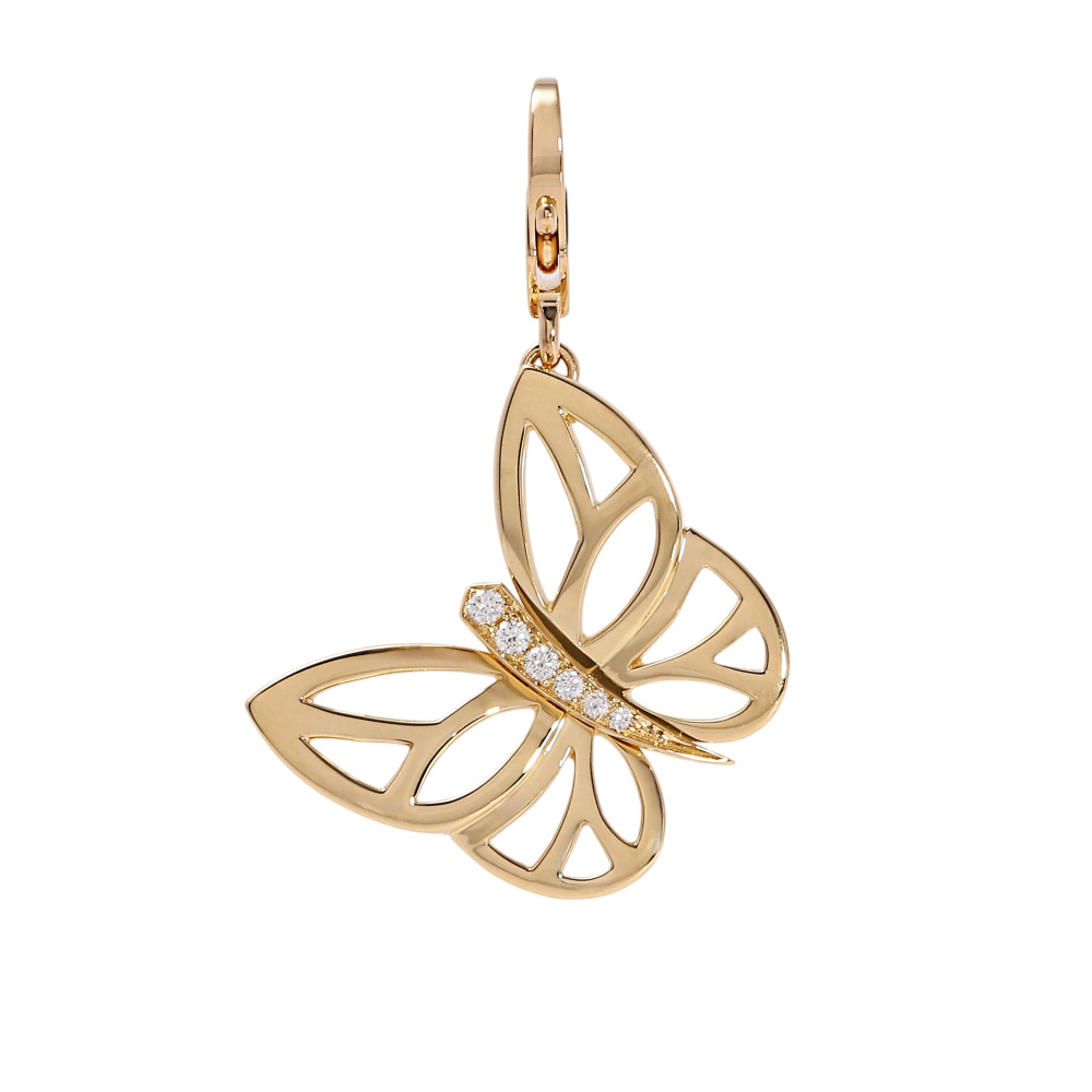 Van Cleef & Arpels Papillon Necklace 18K Yellow Gold Diamond