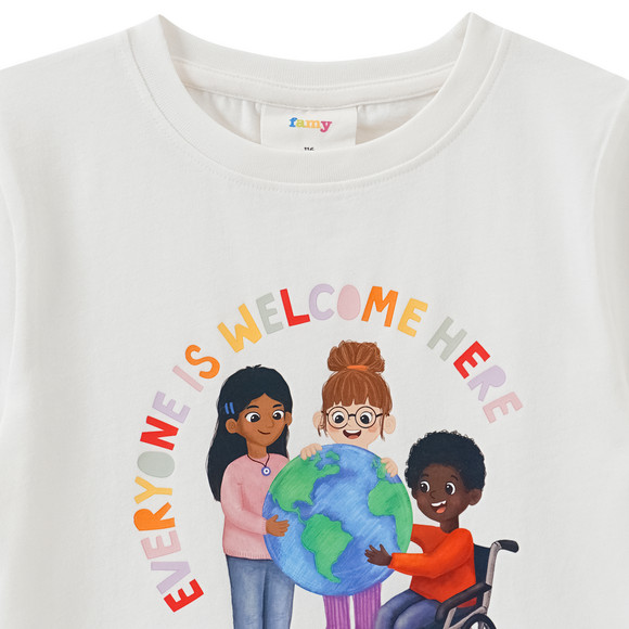 Famy Kinder T-Shirt mit Message-Print