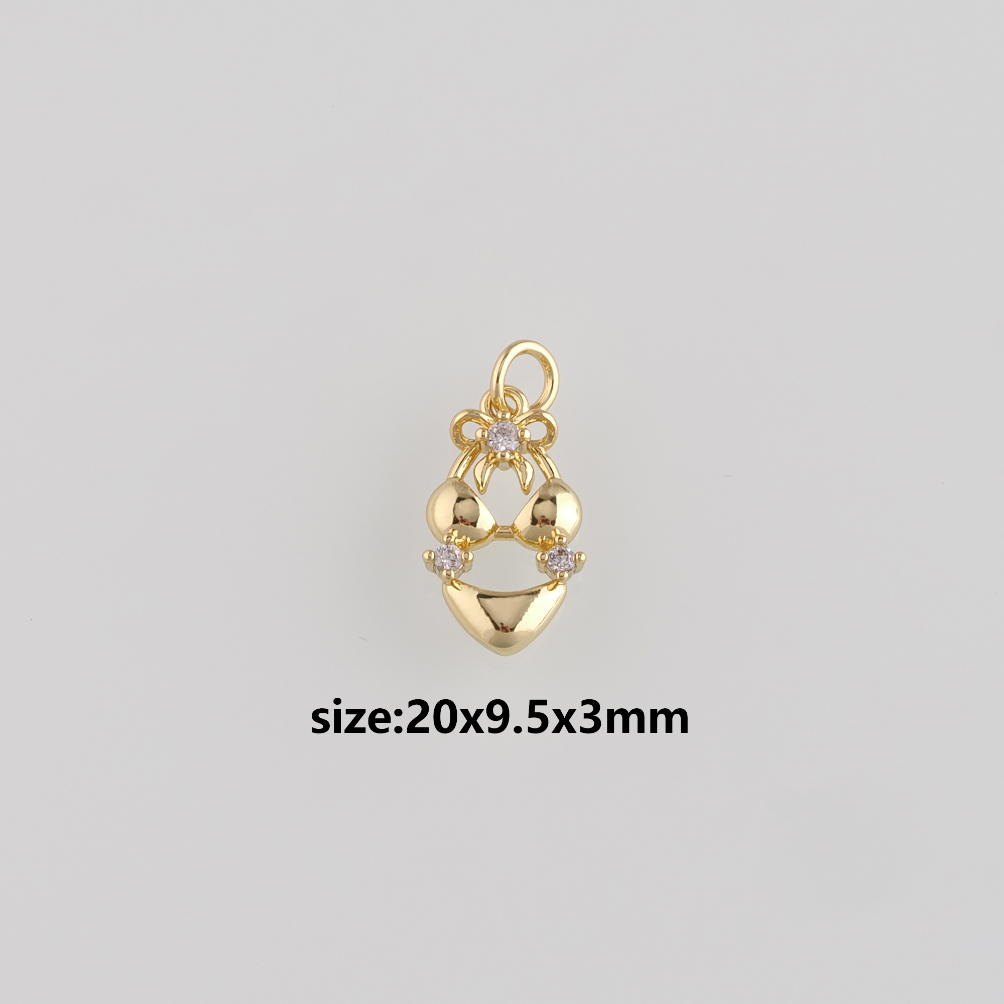 18K Gold Filled Bikini Pendant,CZ Micro Pave Bikini Charm Earrings Necklace for DIY Jewelry Making Supply
