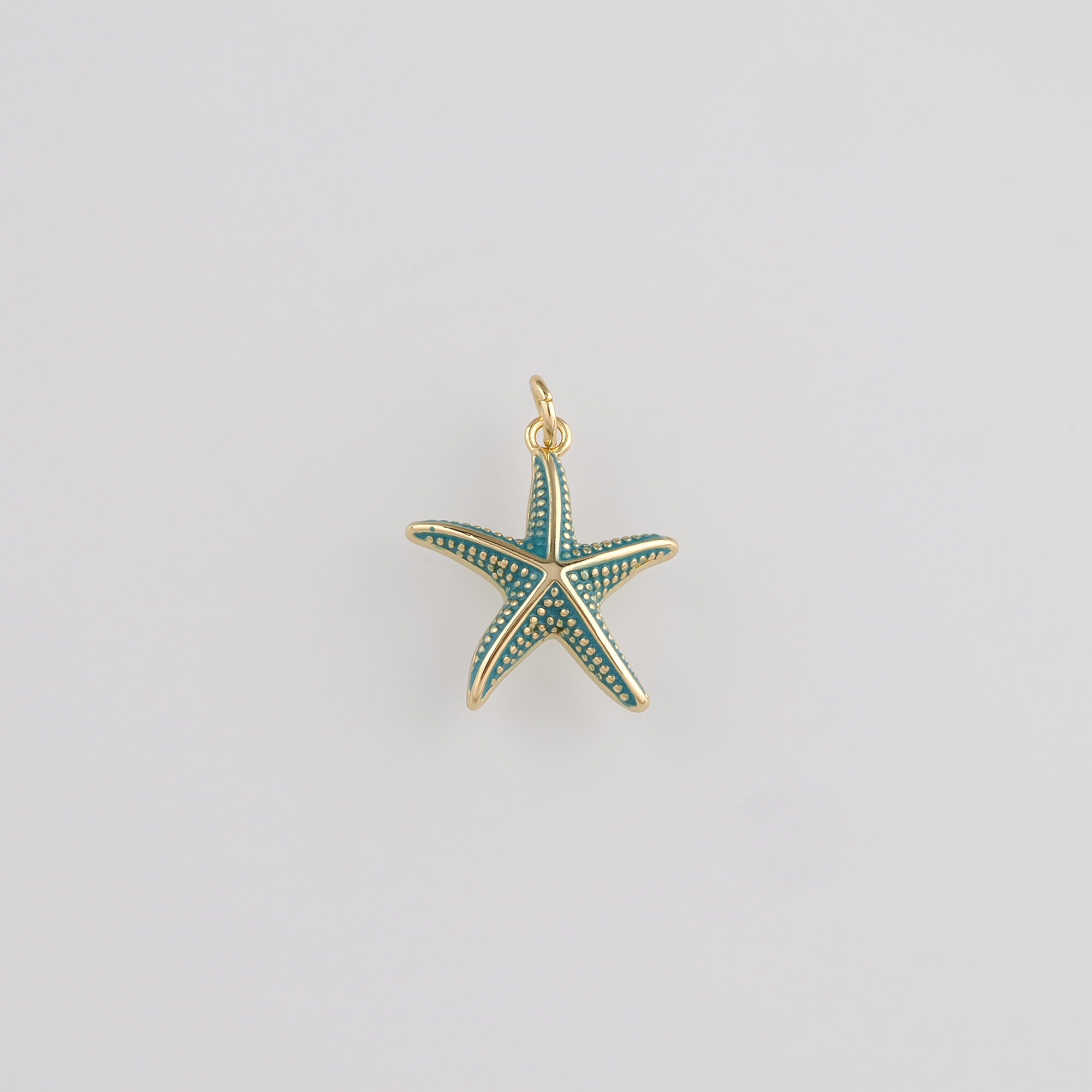 18K Gold Filled Starfish Pendant,Enamel Starfish Charm Earrings Necklace for DIY Jewelry Making Supply
