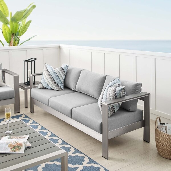 Shore Sunbrella? Fabric Aluminum Outdoor Patio Sofa