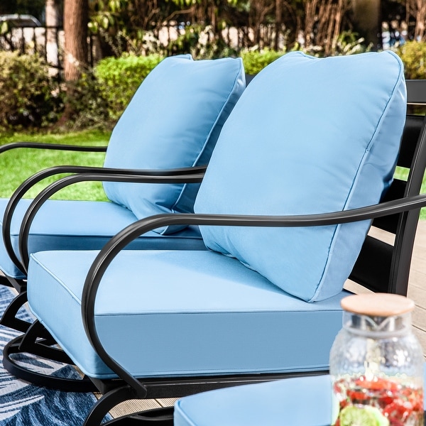 MAISON ARTS 5/7Seat Patio Conversation Set,Sofa Set with 2 x Single Sofa Chairs,1 x 3seater Sofa and Coffee Table/Ottomans