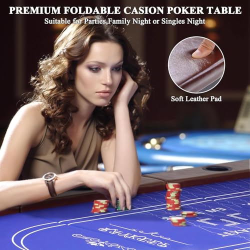 Foldable Poker Table for 10 Players, 84