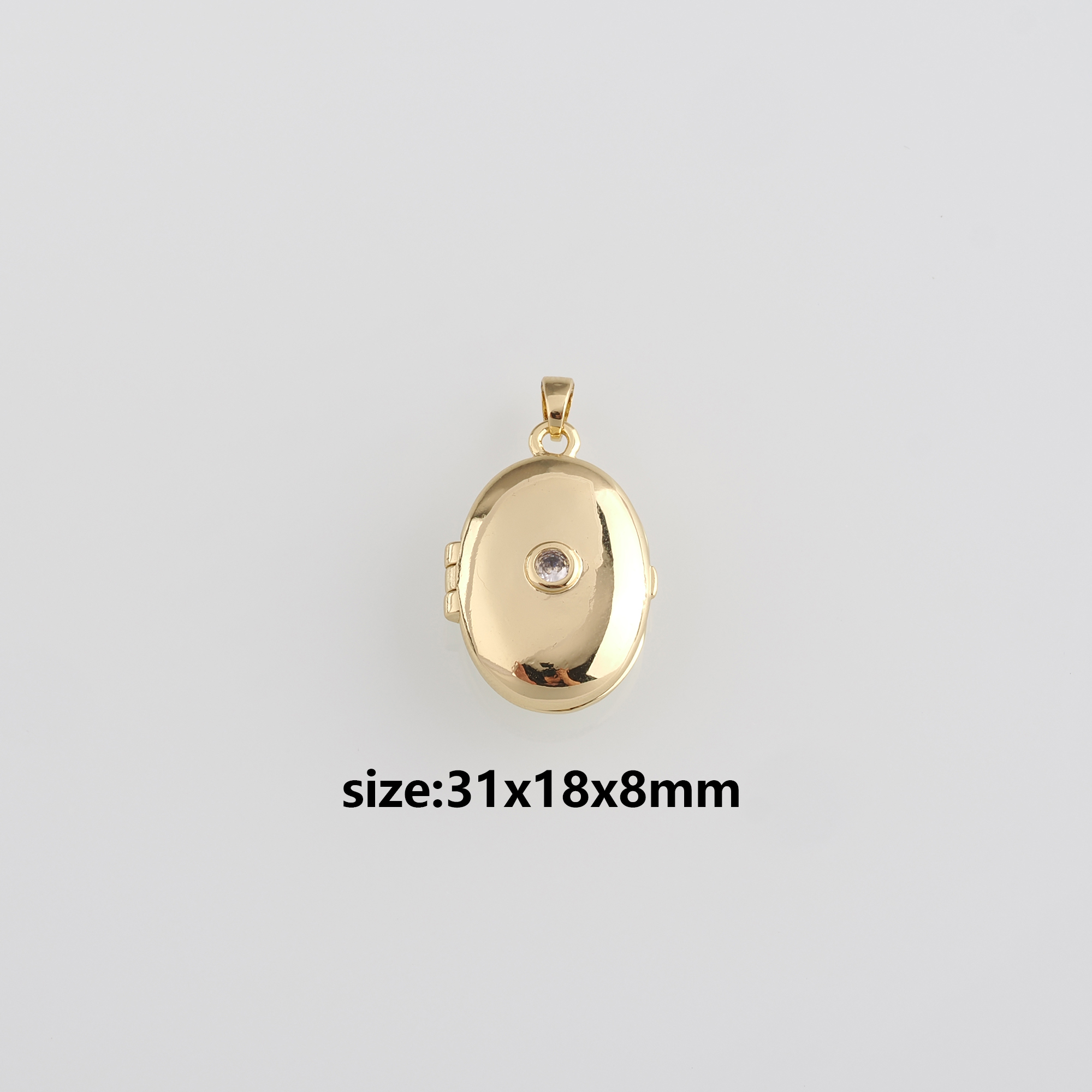 18K Gold Filled Oval Pendant,Oval Box Charm Earrings Necklace for DIY Jewelry Making Supply