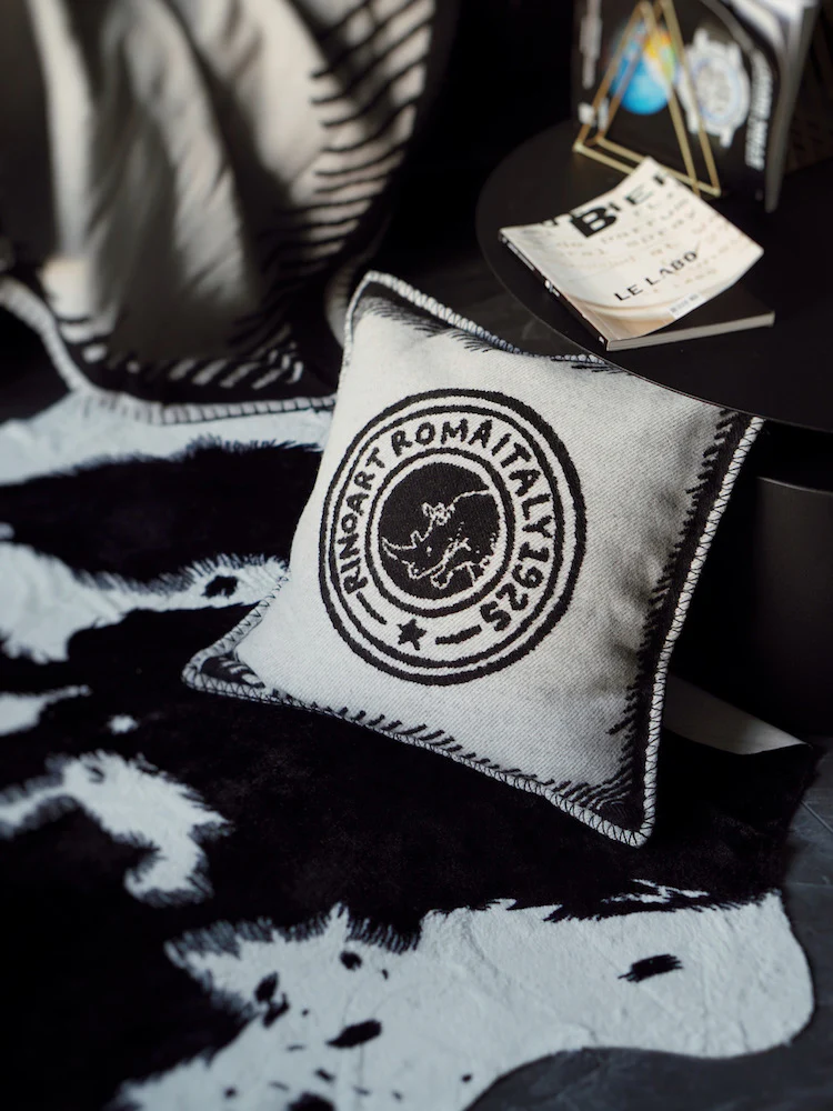 BD039 - Double-sided Cashmere Rhino Pillow