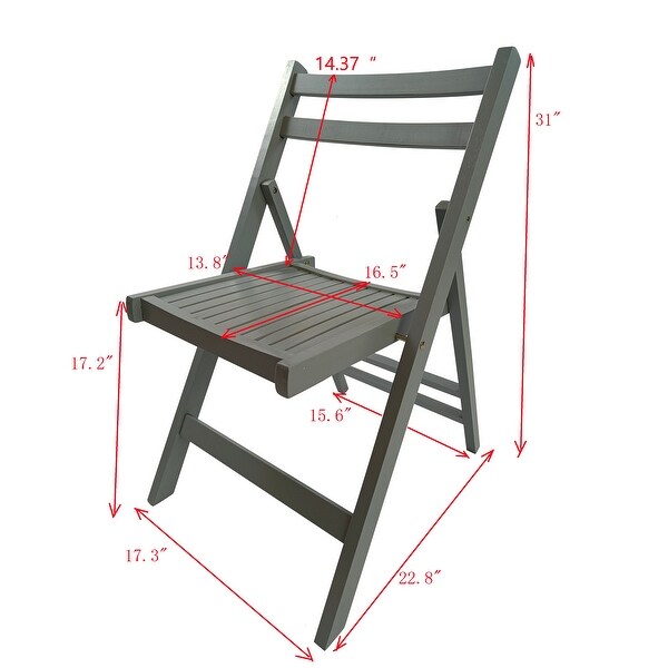 Furniture Slatted Wood Folding Special Event Chair ,Set of 4
