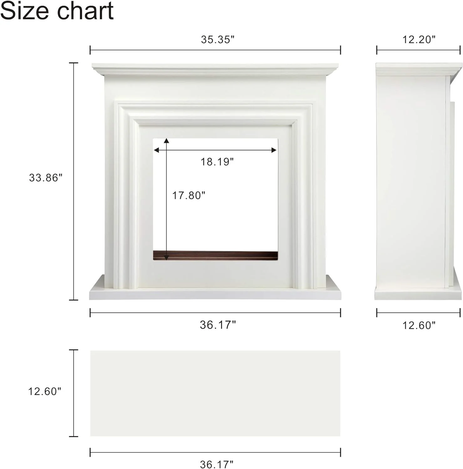 36 Inch Electric Fireplace Mantel Wooden Surround Firebox M1804