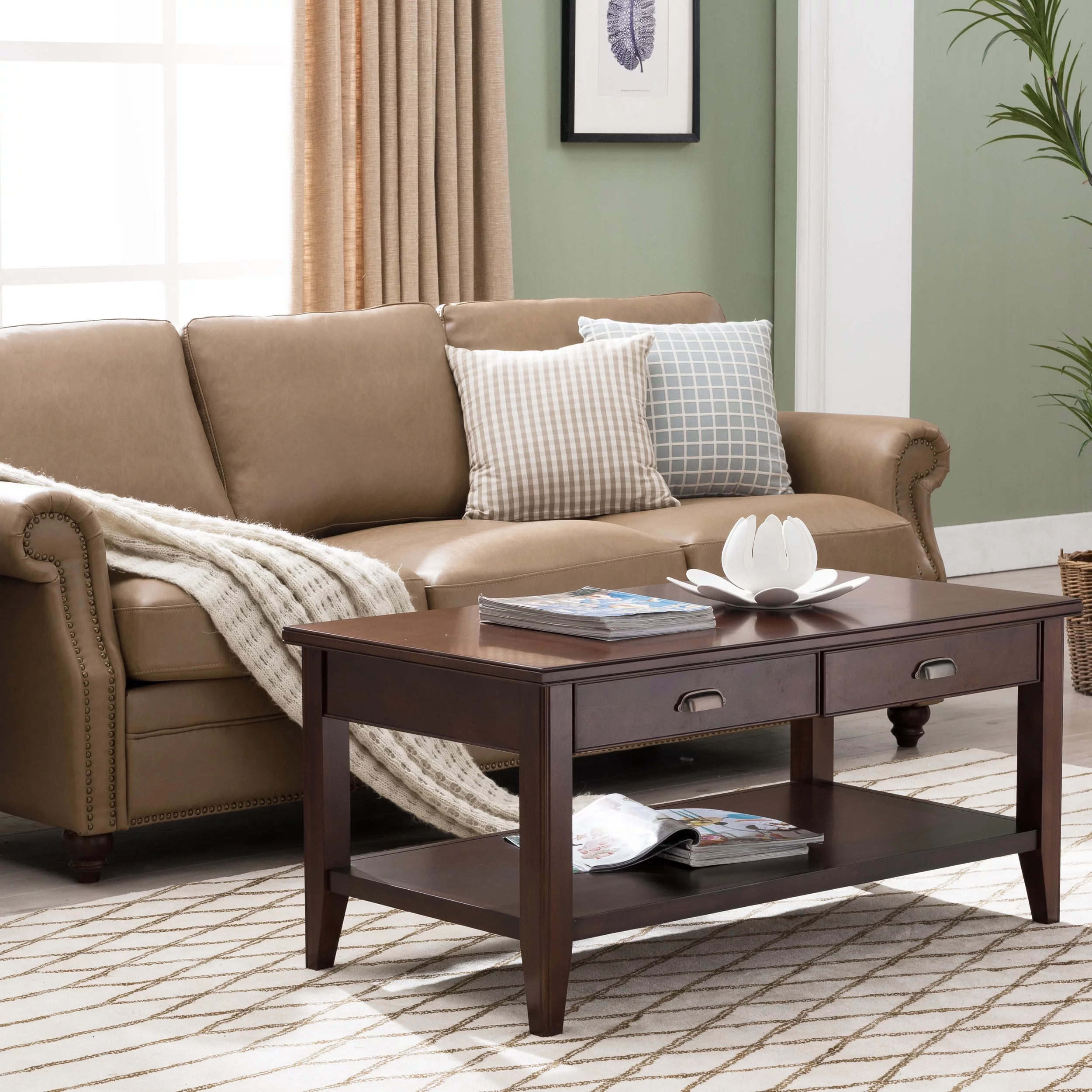 Laurent Coffee Table in Chocolate Cherry