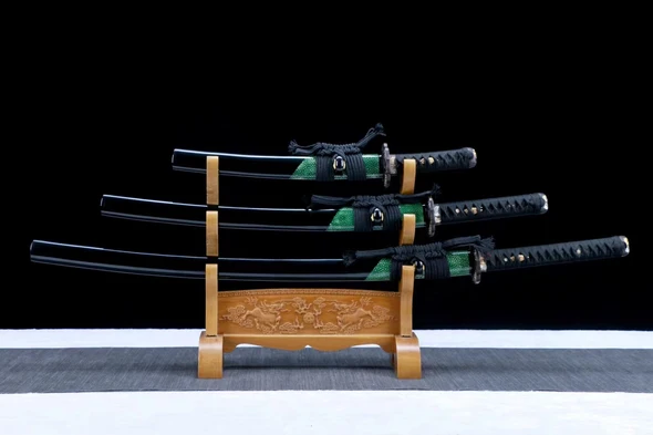 Wind Katana Set, Katana, Wakizashi, and Tanto Sword,Japanese Samurai Sword,Real Katana,Handmade sword,Sanmai Blade With Hamon