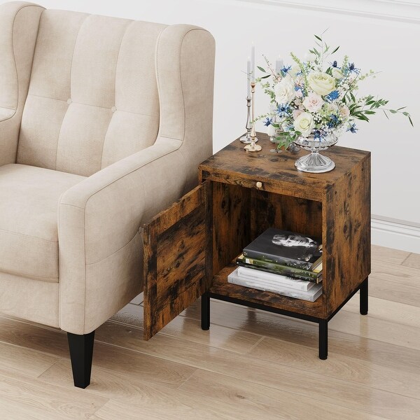 2Pcs Classic Wood Grain Pattern Side End Table