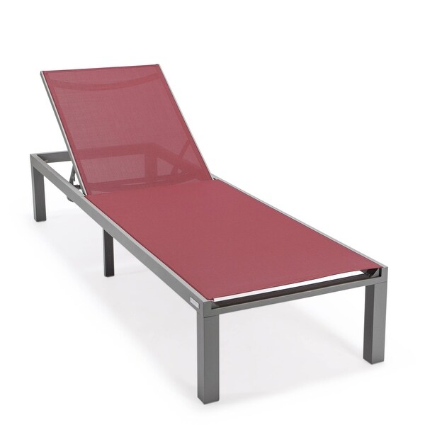 Aluminum Beach Pool Sun Lounge Chair Sling Mesh Fabric Reclining Stackable Lounger Chair