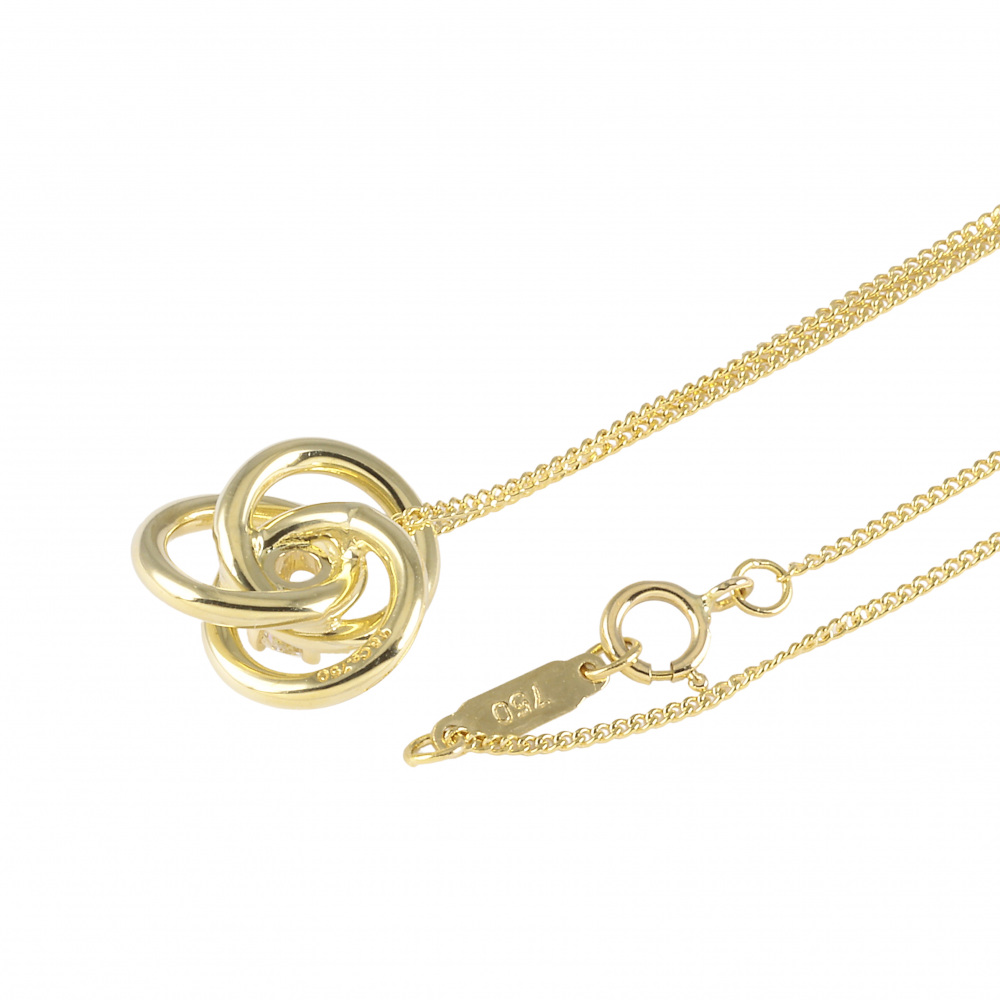 Tiffany & Co. Tiffany Three Soup K18YG Yellow Gold Necklace Diamond