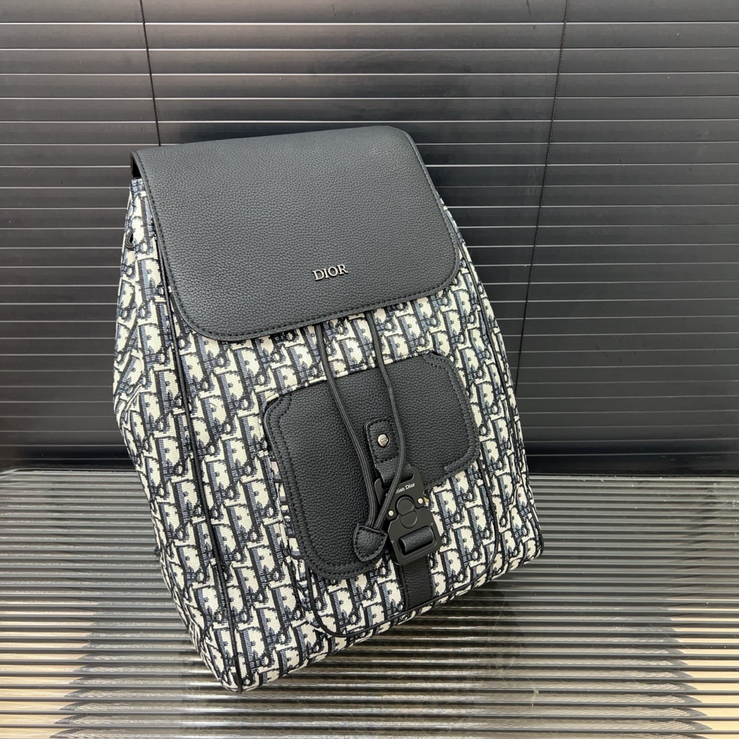 Dior Oblique Jacquard Denim Saddle Backpack - cnluxepick