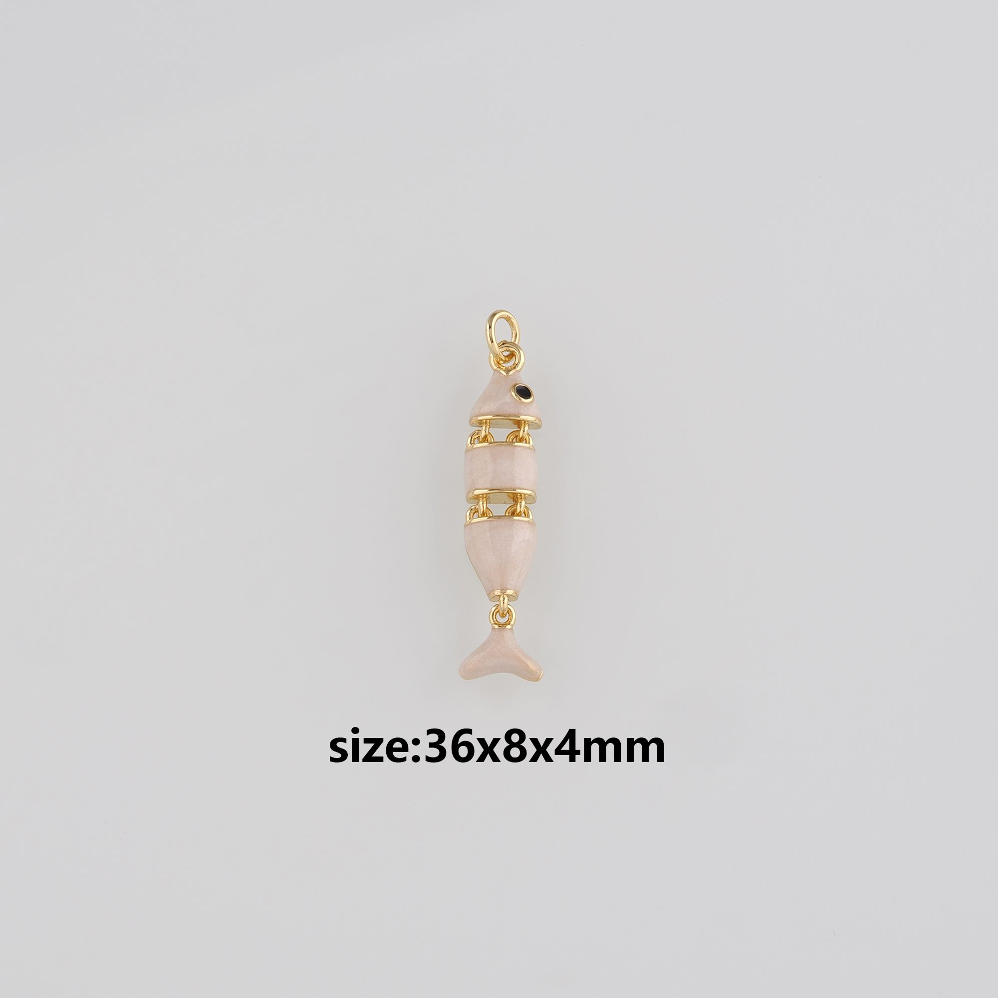 18K Gold Filled Fish Pendant,Enamel Fish Charm Earrings Necklace for DIY Jewelry Making Supply