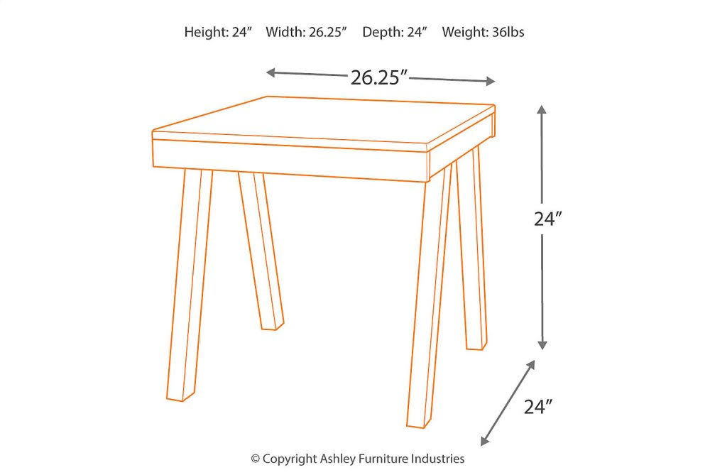 Ashley Raventown GRAYISH Brown Rectangular End Table