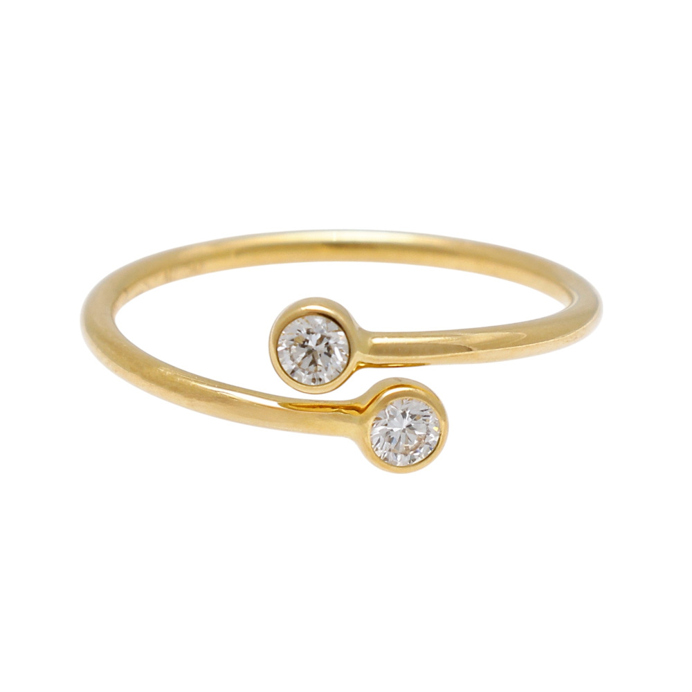 Tiffany & Co. Elsa Peretti Diamond Hoop Ring 18K Yellow Gold 60152540