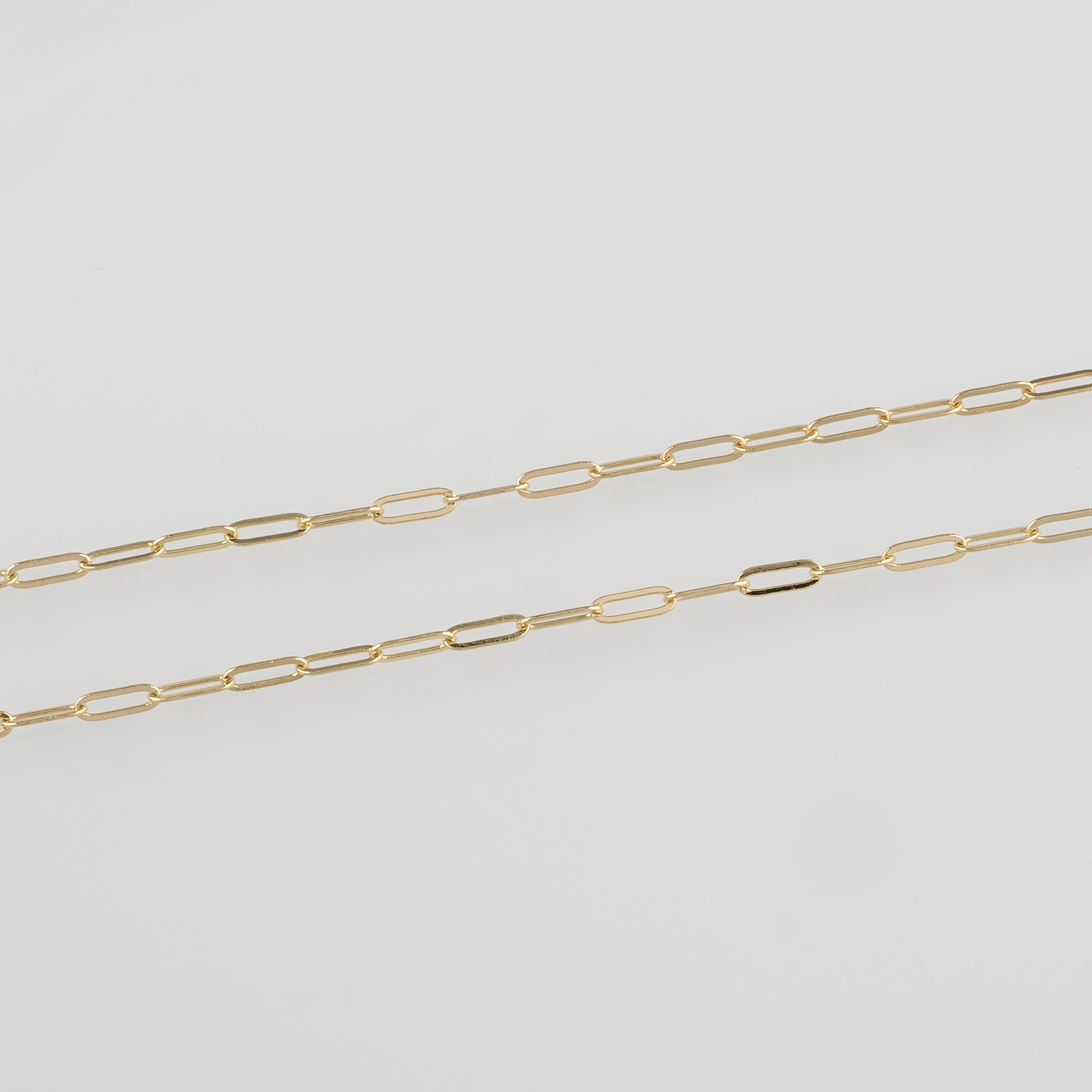 18K Gold Filled Paper Clip Chain Necklace,Dainty Link Chain,Gold Oval Chain Necklace for DIY Jewelry Making Supply