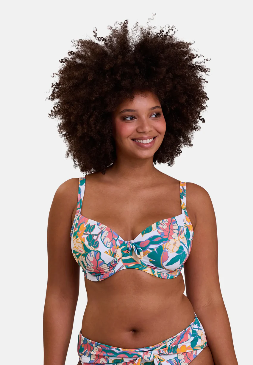 Ensemble maillot de bain 2 pièces Fidji blanc avec tunique de plage