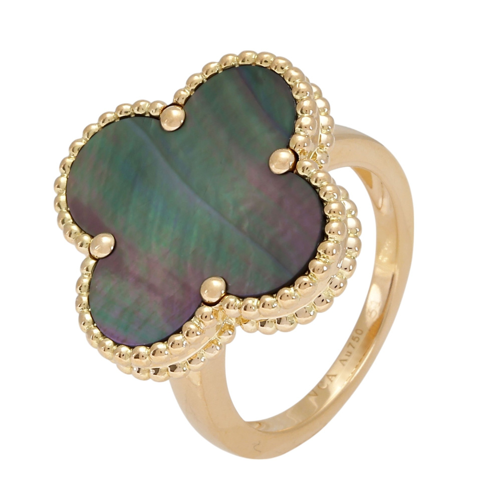 Van Cleef & Arpels Magic Alhambra Ring 18K Yellow Gold Mother of Pearl