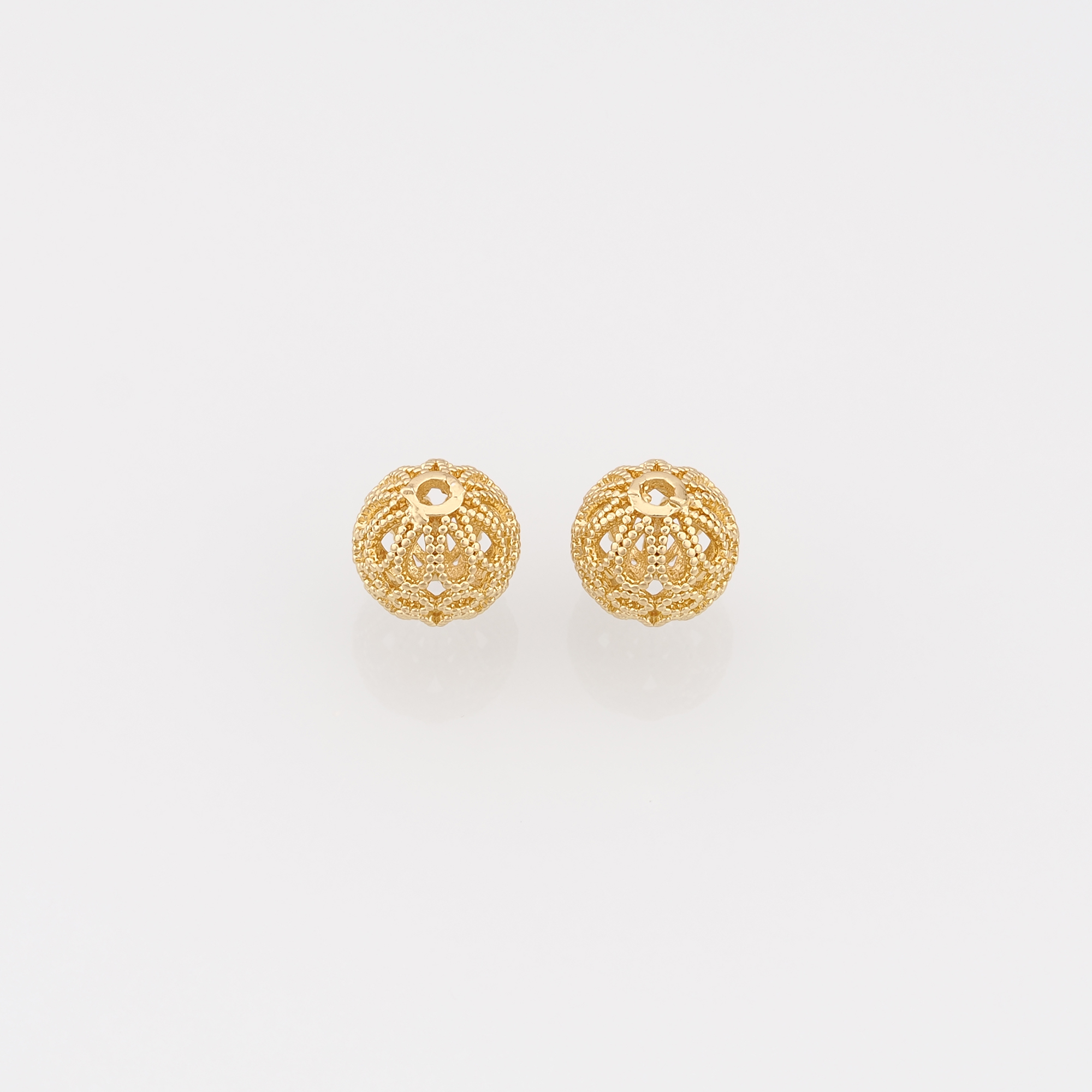18K Gold Filled Ball Spacer Beads,Hollow Beads,Round Beads for Bracelet Jewelry Necklace Making Supply