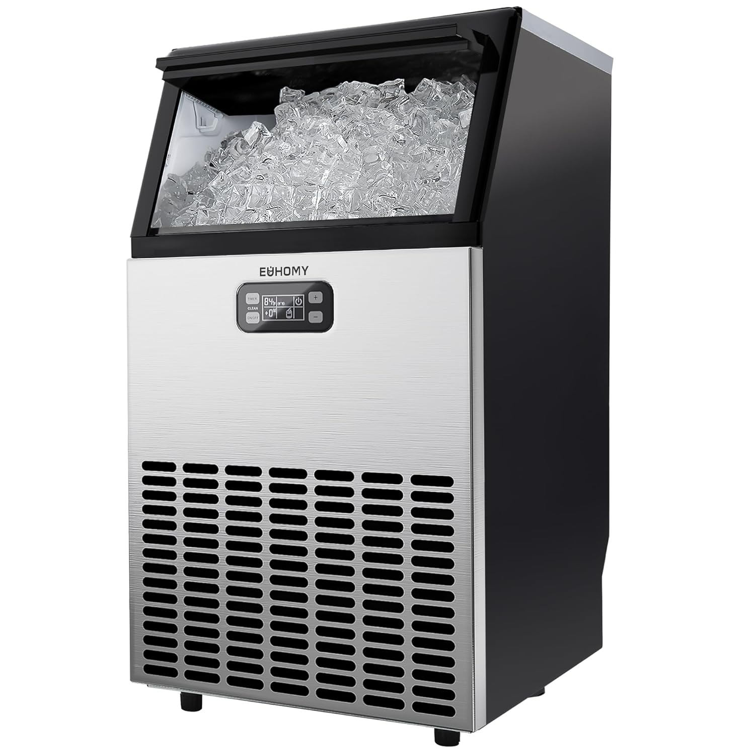 2026 Commercial Ice Maker Machine, 100lbs/24H Stainless Steel Under Counter ice Machine with 33lbs Ice Storage Capacity, Freestanding Ice Maker.