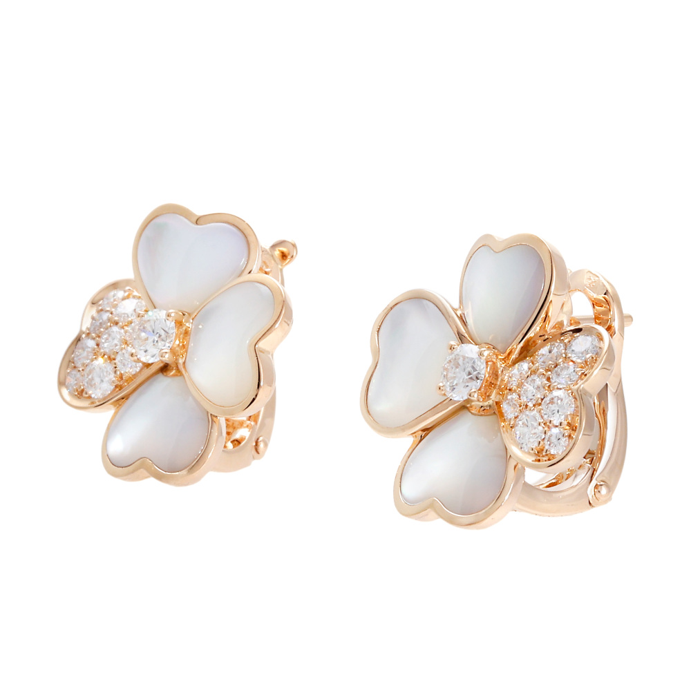 Van Cleef & Arpels Flora Cosmos Earrings 18K Rose Gold VCARO5BX00