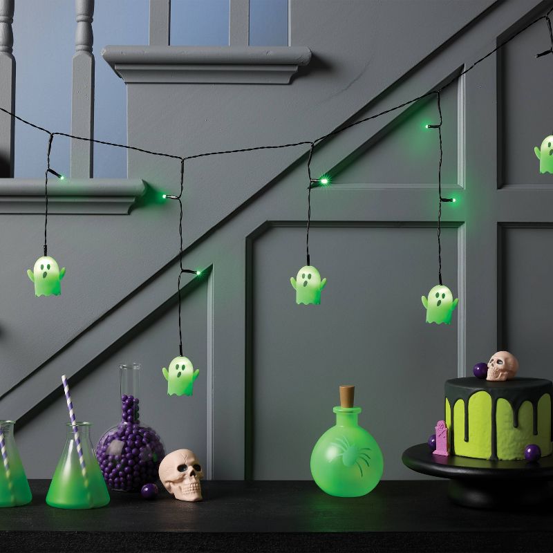 20ct Lights and 8 Icons Halloween LED Flocked Ombre Ghost Novelty String Light - Hyde and EEK!Boutique™