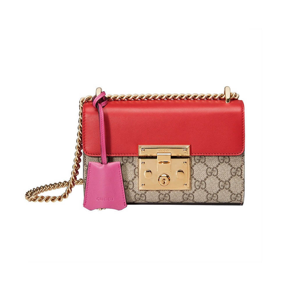 Gucci Padlock Small GG Shoulder Bag Red