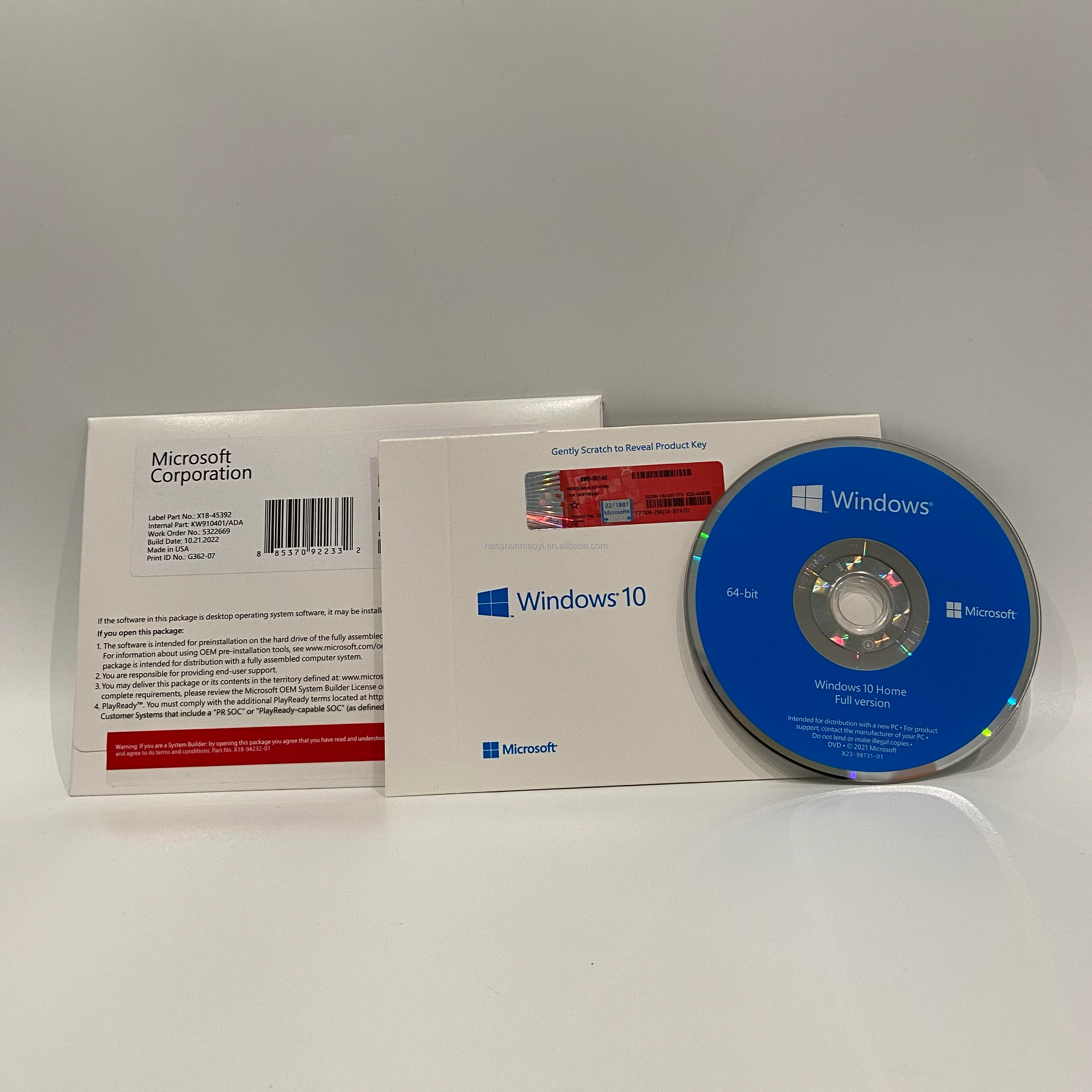 Windows 10 Home 64 bit DVD Pack