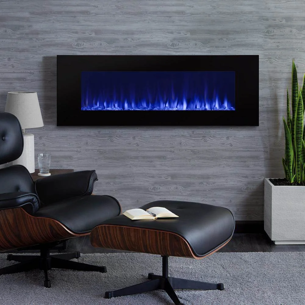 Real Flame DiNatale Wall Mounted Electric Fireplace in Black