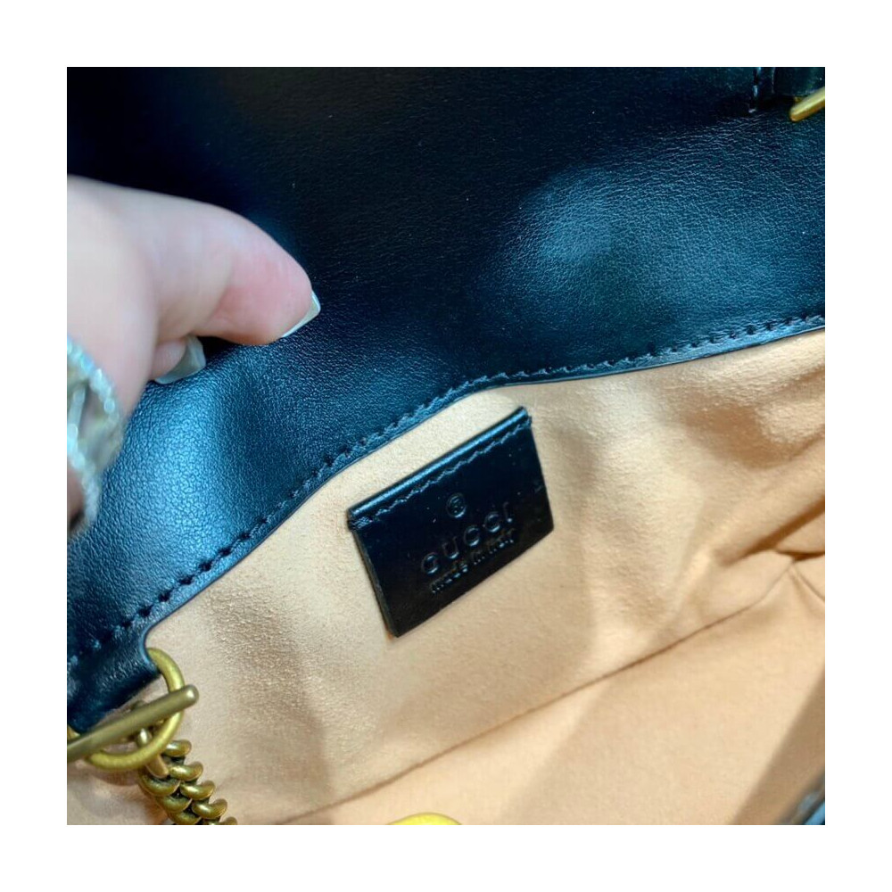 Gucci GG Marmont Matelasse Chevron Leather Super Mini Bag Black