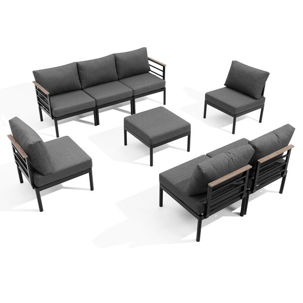 Pellebant Conversation Sectional Set Aluminum Sofa with Cushion