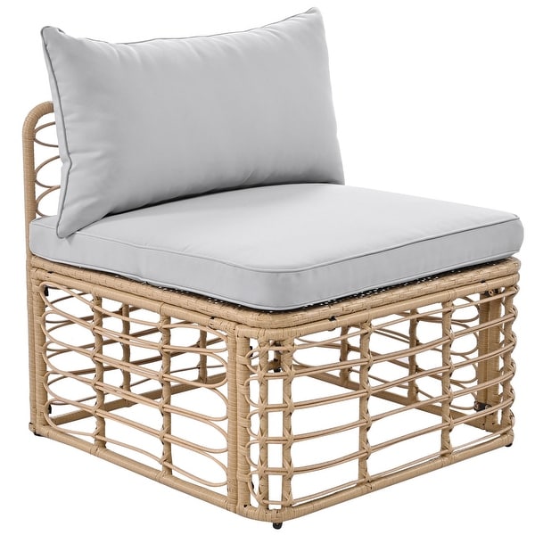 Leisure Zone 7 Pieces AllWeather Rattan Sectional Sofa Set