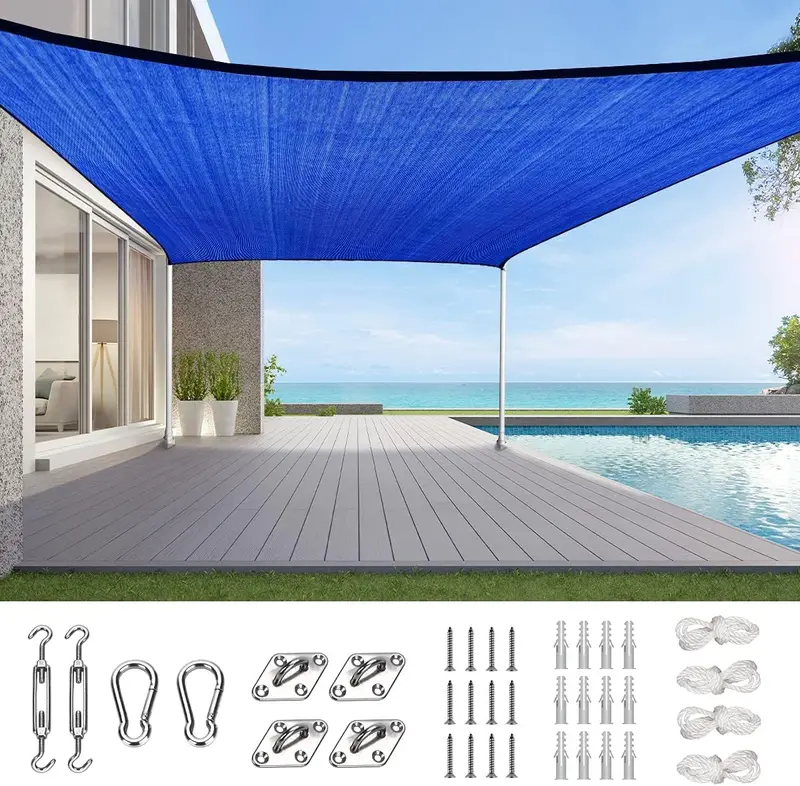 Quictent 20×26 ft Rectangular Sun Shade Sail – 185GSM HDPE, 98% UV Block, White/Grey Dual-Tone