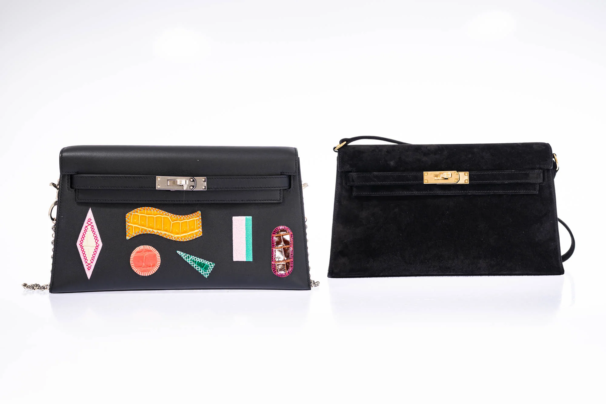 Hermès Kelly Elan Noir Veau Doblis Permabrass Hardware