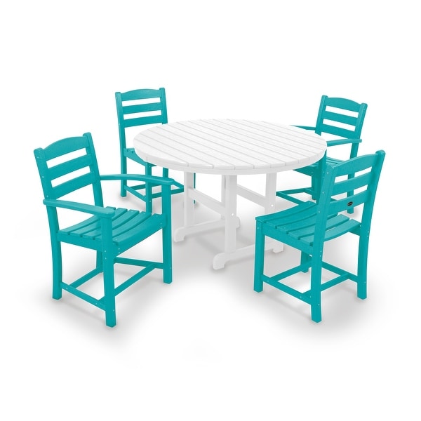 POLYWOOD La Casa Caf�� 5Piece Round Farmhouse Dining Set