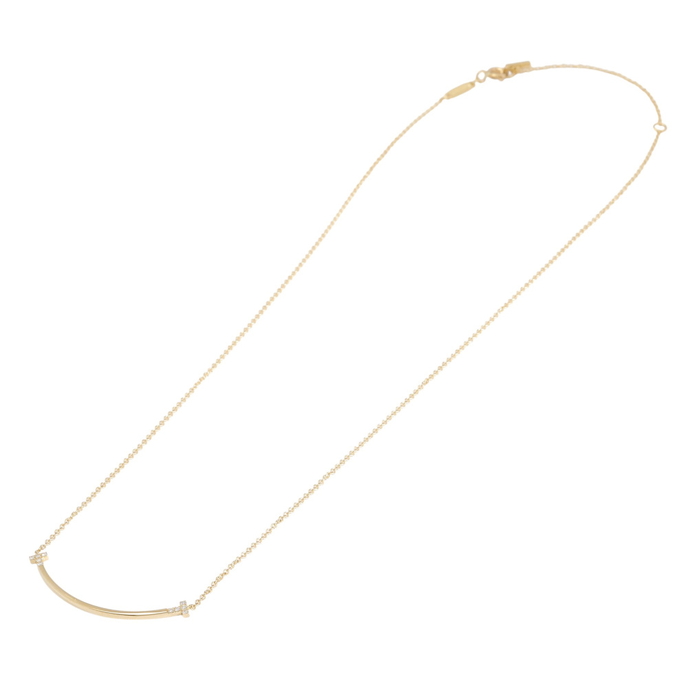 Tiffany & Co. Tiffany T Smile Necklace 18K Yellow Gold Diamond 74957013