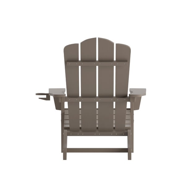 Set of 4 AllWeather Adirondack Chairs with Cupholders