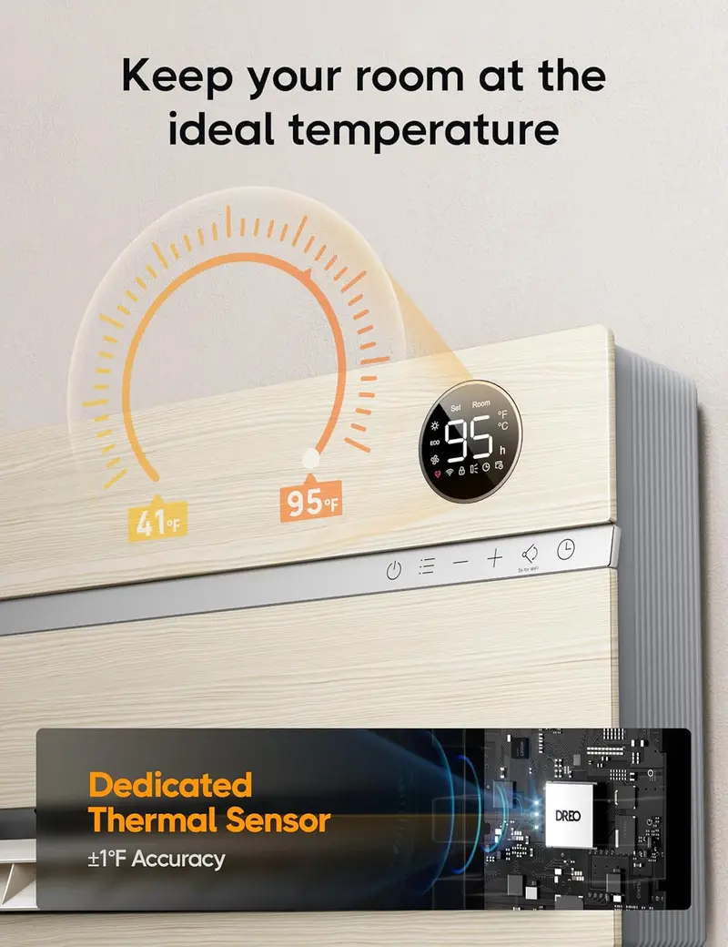 Smart Bedroom Heater – 1500W Wall-Mounted Unit with 24-Hour Timer & Adjustable Thermostat