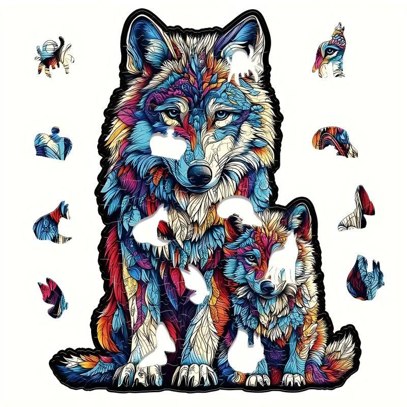 Animal Wooden Puzzle-Lovely Wolf
