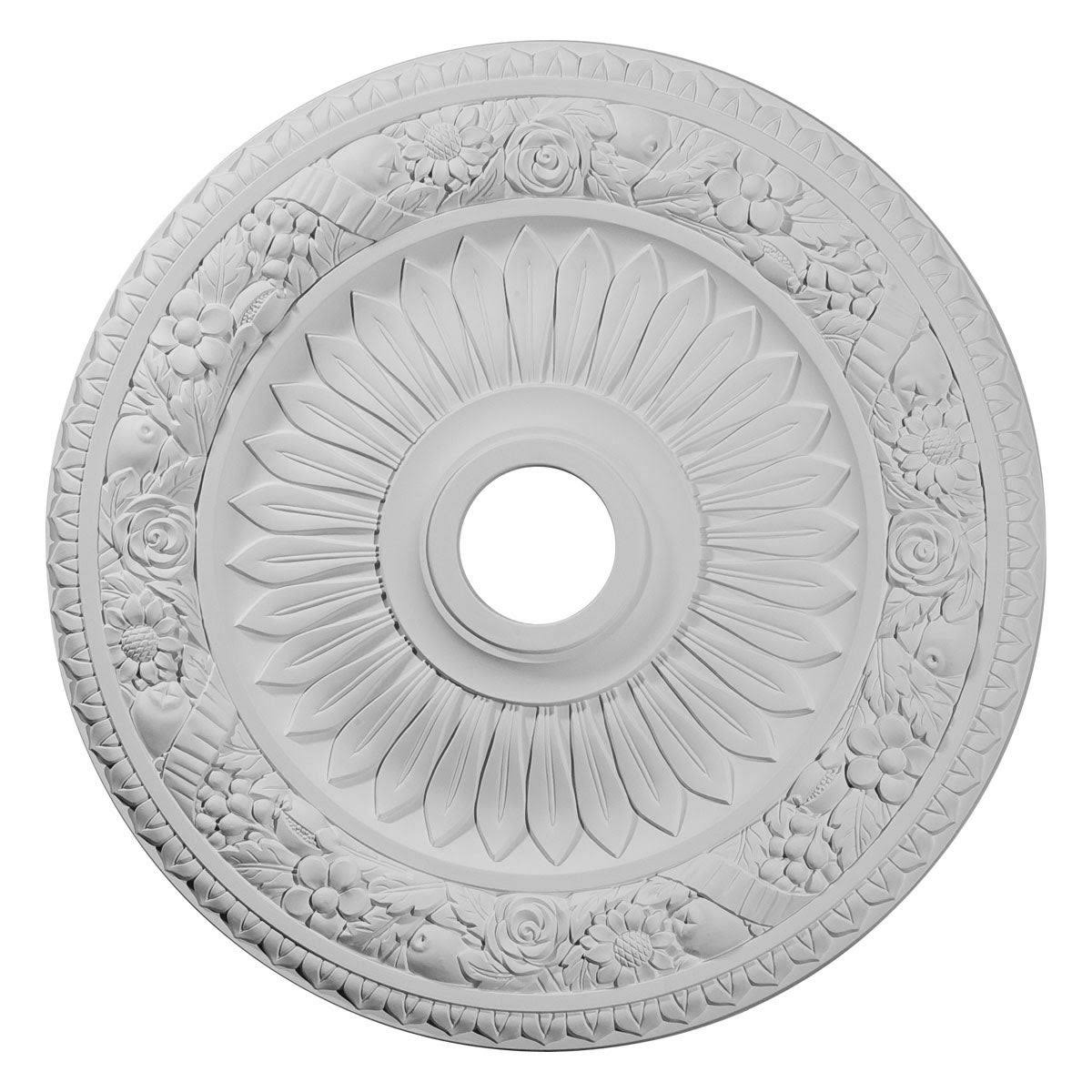23 5/8x22OD x 3 5/8x22ID x 1 1/8x22P Bellona Ceiling Medallion (Fits Canopies Up to 3 5/8x22), Hand-Painted Spartan Stone