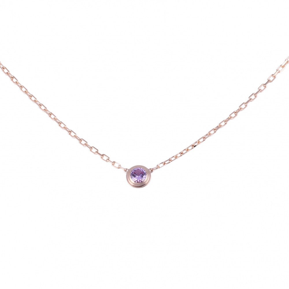 Cartier Damour (diamant Leger) Safir Leger Necklace 18K Rose Gold Sapphire B7218400