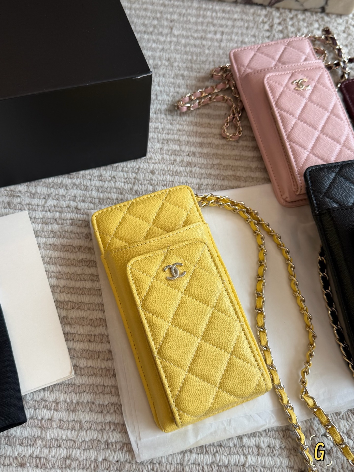 Chanel 23b New Black and Gold Phone Bag - cnluxepick