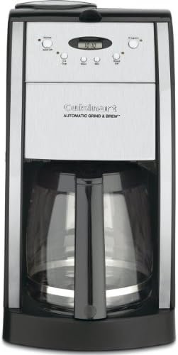Automatic Grind & Brew 12-Cup Coffee Maker with Blade Grinder, Programmable Coffee Machine Glass Carafe with 1-4 Cup Setting, Brew Pause, Grind-Off Option, Black/Stainless Steel