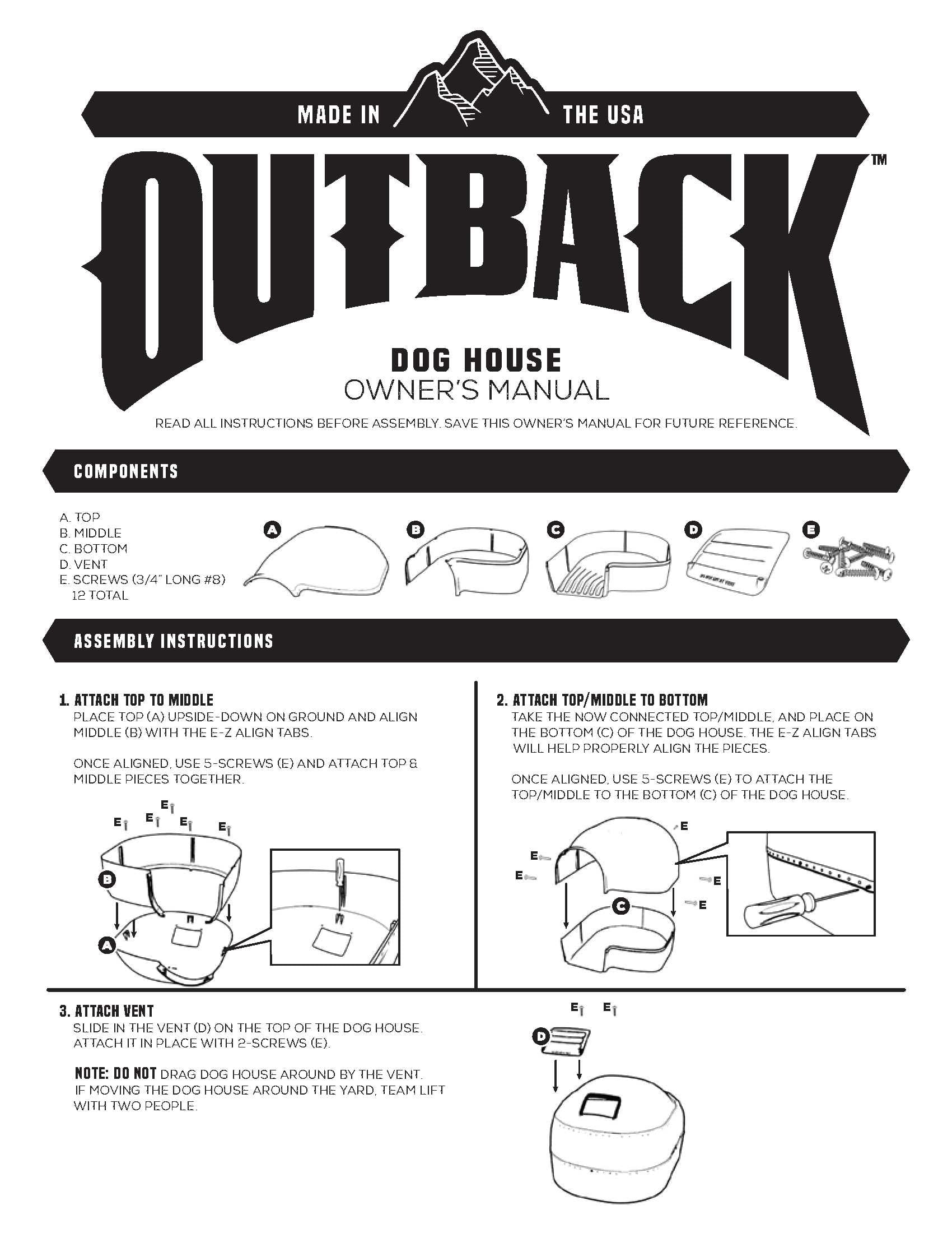 Outback Doghouse, Extra Large Dogs, up to 90 Pounds