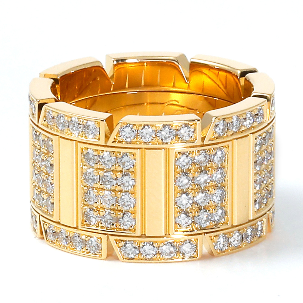 Cartier Tank Française Ring 18K Yellow Gold Diamond